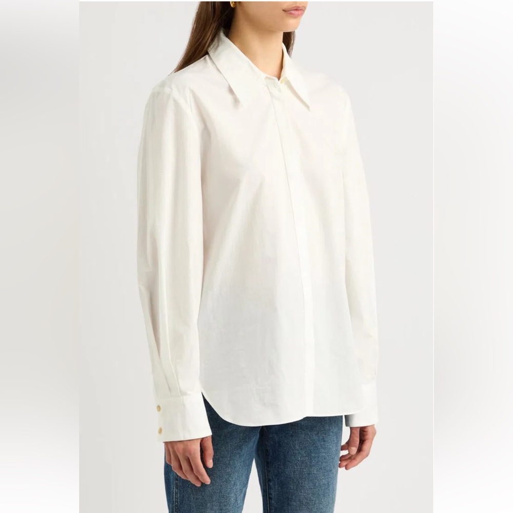 Khaite Minta Cotton Shirt, 4, White - Picture 1 of 12